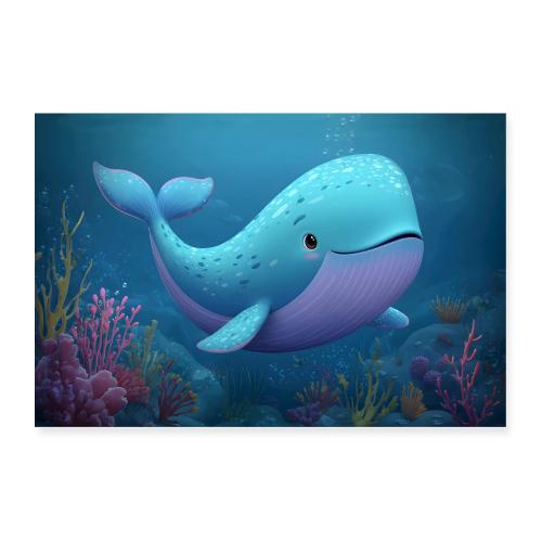 Little Blue Whale Wonder - Poster 36x24