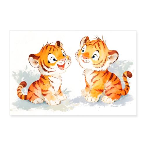 Face-to-Face Tiger Cubs - Poster 36x24