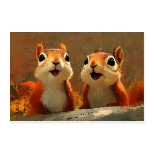 Curious Squirrel Duo - Poster 36x24
