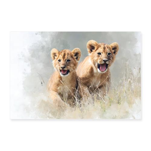 Watercolor Savannah Cubs - Poster 36x24