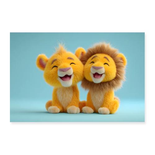 Smiling Lion Duo - Poster 36x24