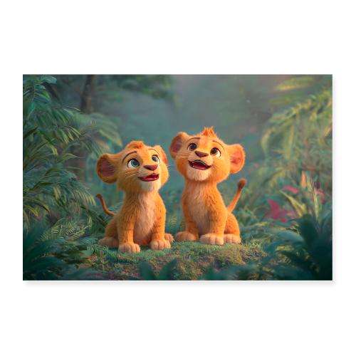Jungle Lion Cubs - Poster 36x24