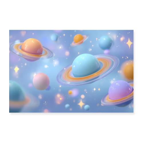 Playful Cosmic Planets - Poster 36x24