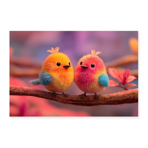 Colorful Bird Companions - Poster 36x24