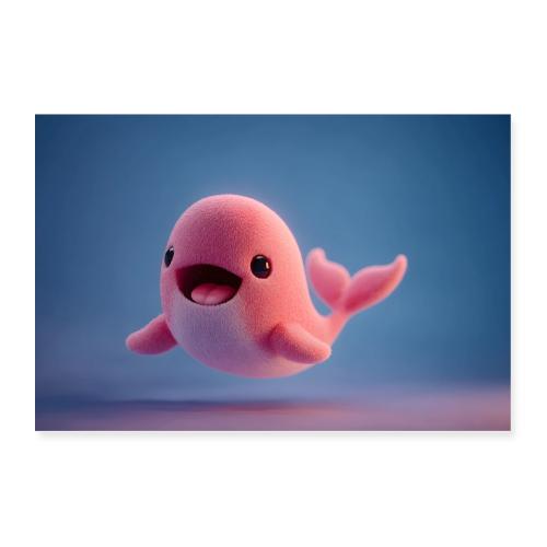 Pink Baby Whale Adventure - Poster 36x24