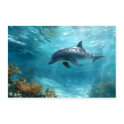 Dolphin: Deep Blue Grace - Poster 36x24
