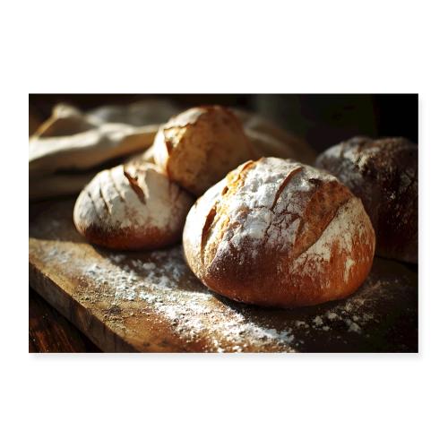 Rustic Flour-Dusted Loaves - Poster 36x24