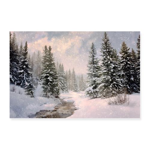 Falling Snow Serenity - Poster 36x24
