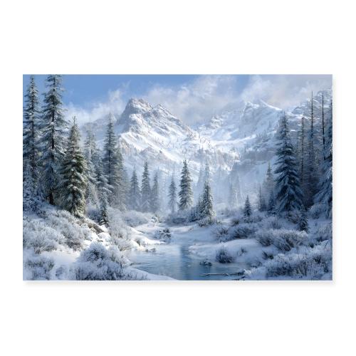 Mountain Winter Radiance - Poster 36x24