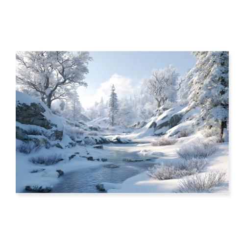 Sparkling Stream in Winter - Poster 36x24