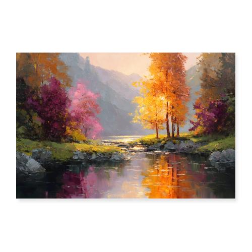 Reflections of Autumn Peaks - Poster 36x24