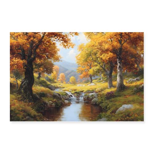 Autumn Path of Gold - Poster 36x24
