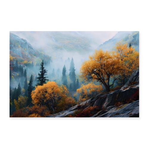 Mist Over the Ember Slopes - Poster 36x24