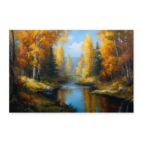 Autumn River Reflections - Poster 36x24