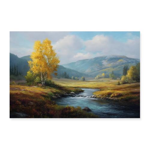 Fall: Golden Meadow Serenity - Poster 36x24