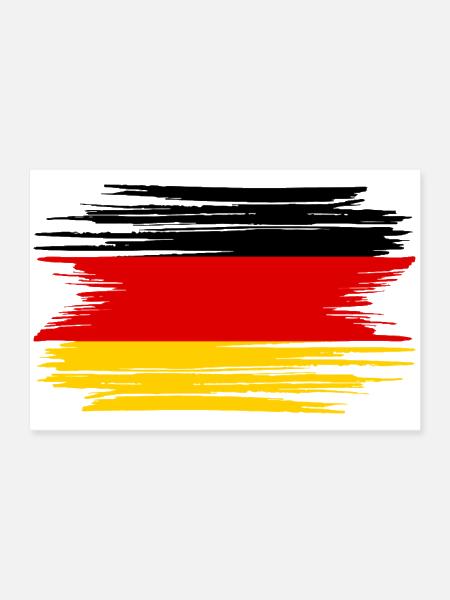 Distressed Germany Flag DE - Poster 36x24 - white - Front
