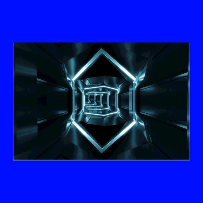 Blue Glowing Neon Tunnel