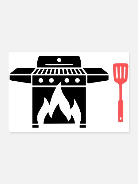  Gas Grill Master BBQ Cookout Fathers Day - Poster 36x24 - white - Front