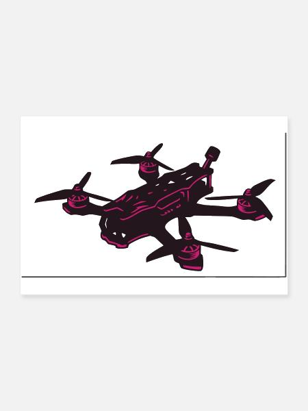 FPV Racing Drone Quadcopter Pilot Club - Poster 36x24 - white - Front
