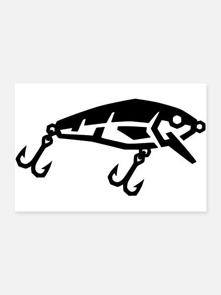 Fishing Lure Crankbait Angler Bass Fishing - Poster 36x24 - white - Front