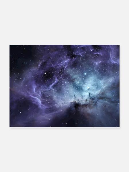 Nebula Swirl in Deep Space - Poster 24x18 - white - Front