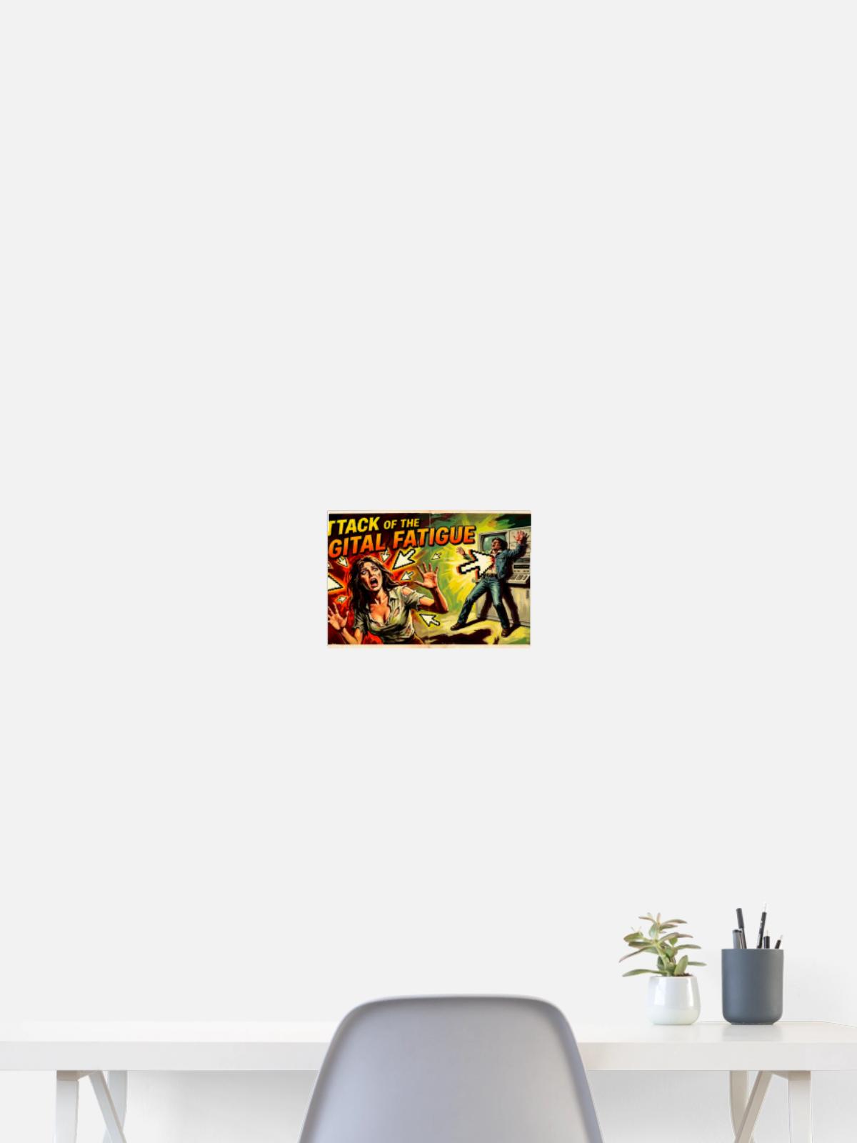 Attack of the Digital Fatigue - Poster 24x18 - white - Front
