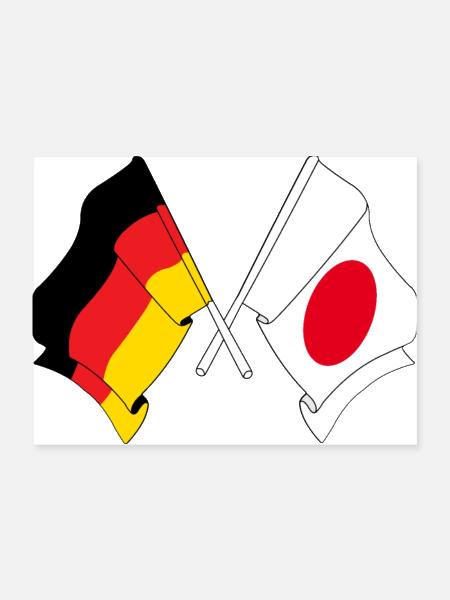 Flag of Germany and flag of Japan - Poster 24x18 - white - Front