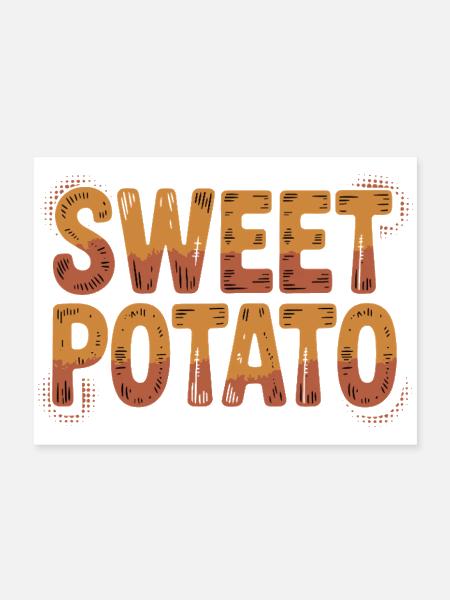 Rustic Sweet Potato Typography Tee - Poster 24x18 - white - Front