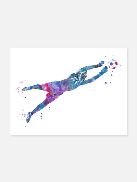 Joueur De Football Gardien De But Homme - Poster 24 x 18 po - blanc - Devant
