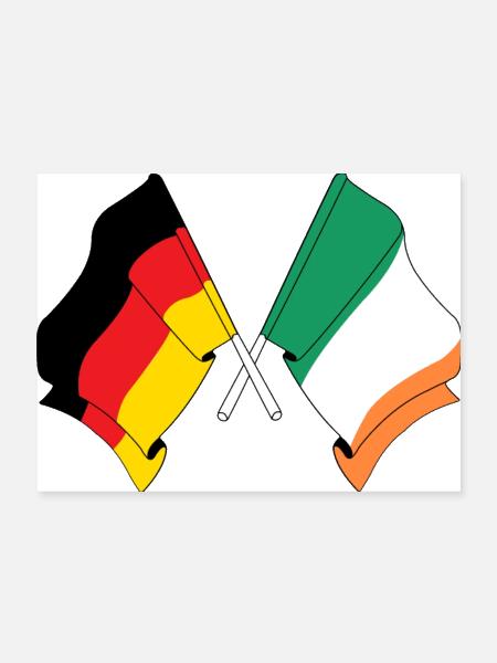 Flag of Germany and flag of Ireland - Poster 24x18 - white - Front