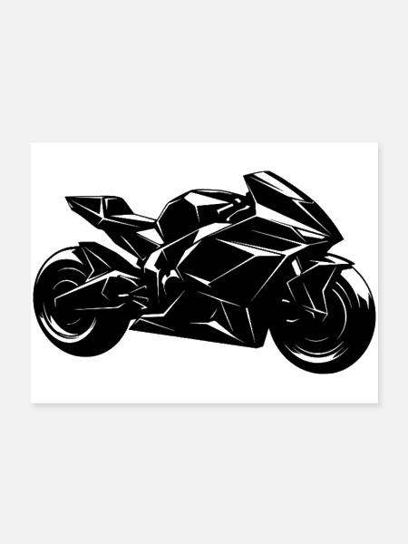High Speed Motorcycle - Poster 24x18 - white - Front