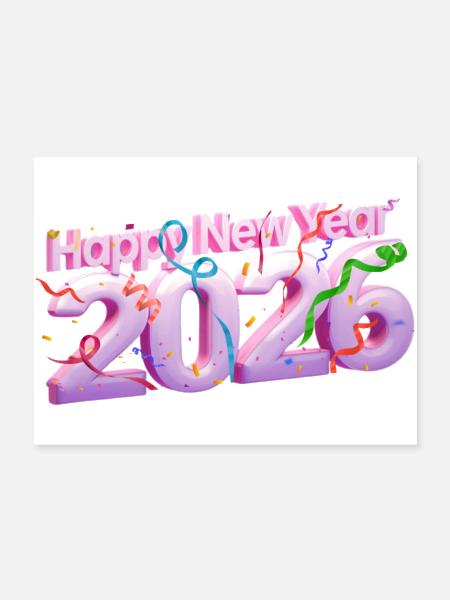 Pastel 2020 New Year Celebration - Poster 24x18 - white