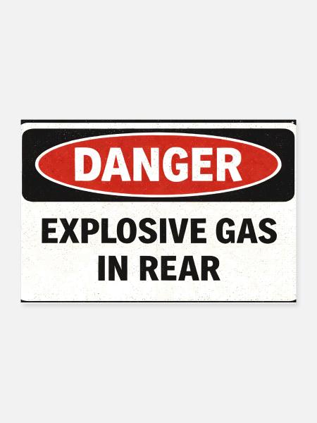 Retro Danger Explosive Gas Sign - Poster 12x8 - white - Front
