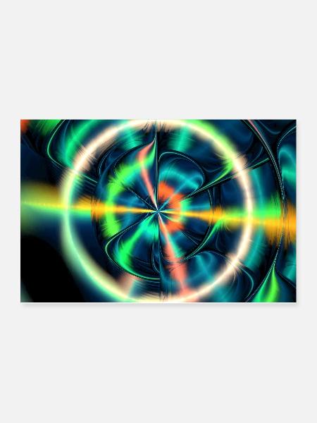 Neon Event Horizon - Poster 12x8 - white - Front