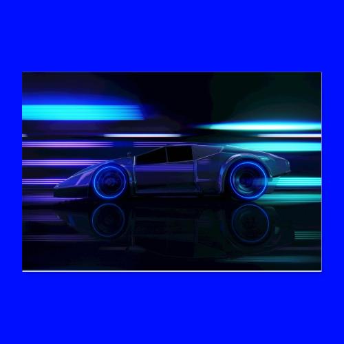 Neon Tunnel Car - Poster 12x8