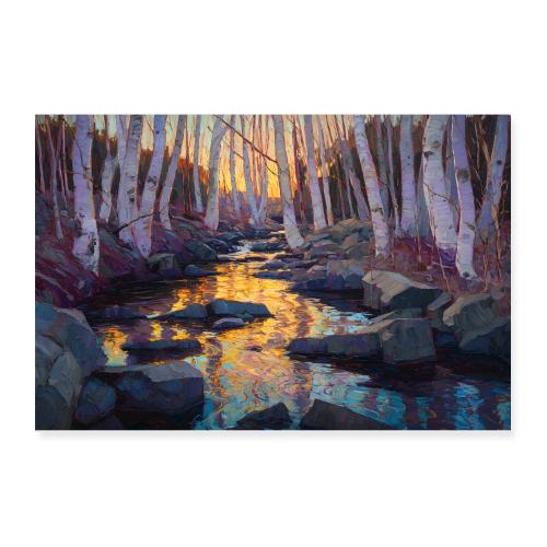 Digital Painting: Burning Light and Quiet Waters - Poster 12x8