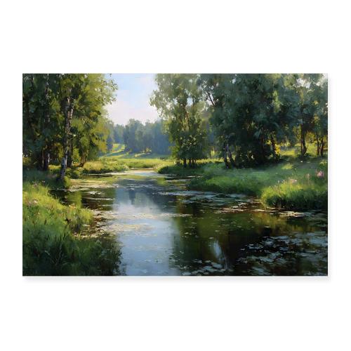 Digital Painting: Verdant Reflection - Poster 12x8