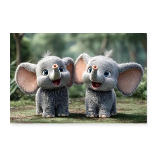 Elephant Buddies - Poster 12x8