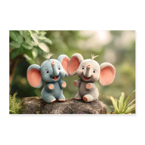 Rockside Elephants - Poster 12x8
