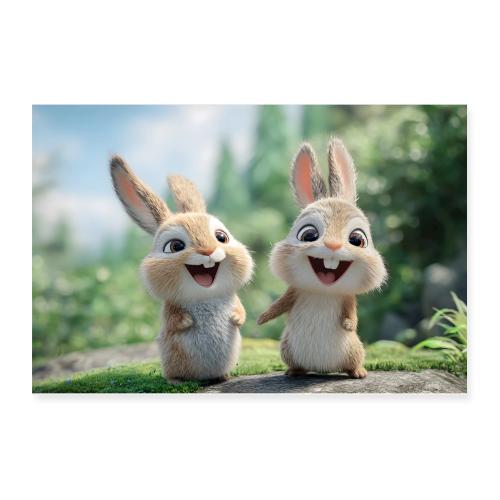 Sunny Day Rabbits - Poster 12x8