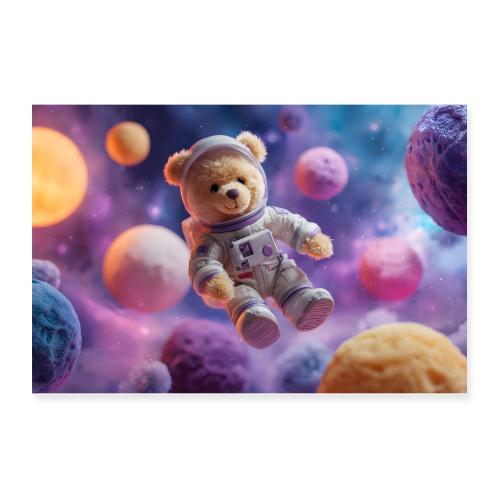 Cosmic Teddy Adventure - Poster 12x8