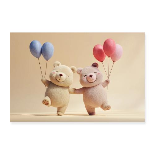 Beige Breeze Bears - Poster 12x8