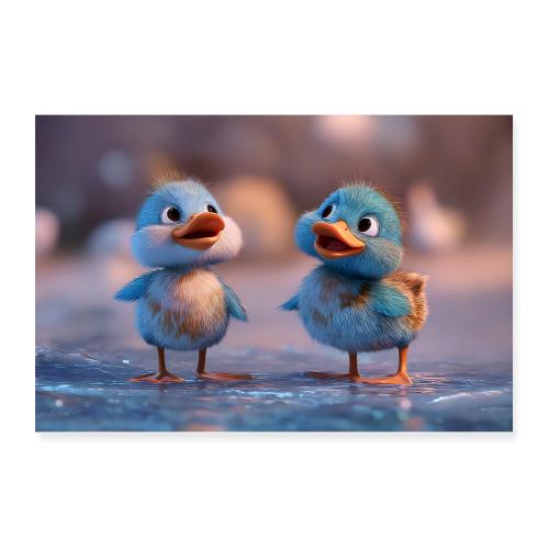 Blue Duck Buddies - Poster 12x8