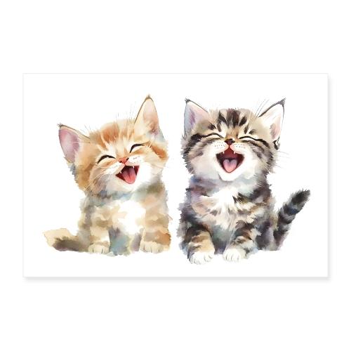 Playful Kitten Duo - Poster 12x8