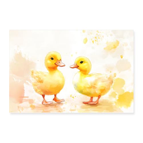 Yellow Duck Duo - Poster 12x8