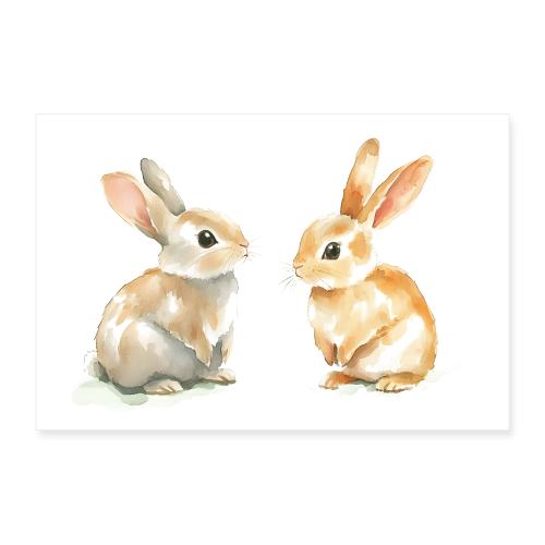 Rabbits: Gentle Glance - Poster 12x8
