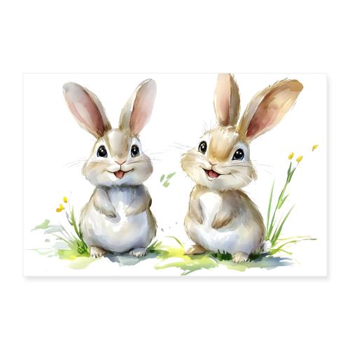 Curious Bunnies - Poster 12x8