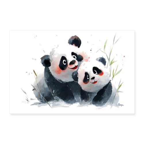 Panda Love – Mother & Baby - Poster 12x8