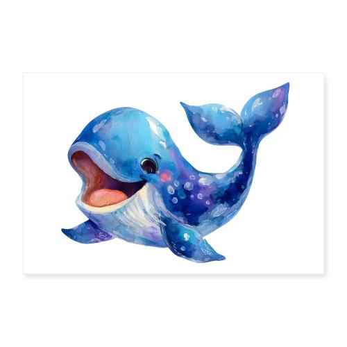 Blue Whale Serenity - Poster 12x8