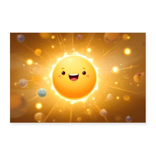 The Smiling Space Sun - Poster 12x8